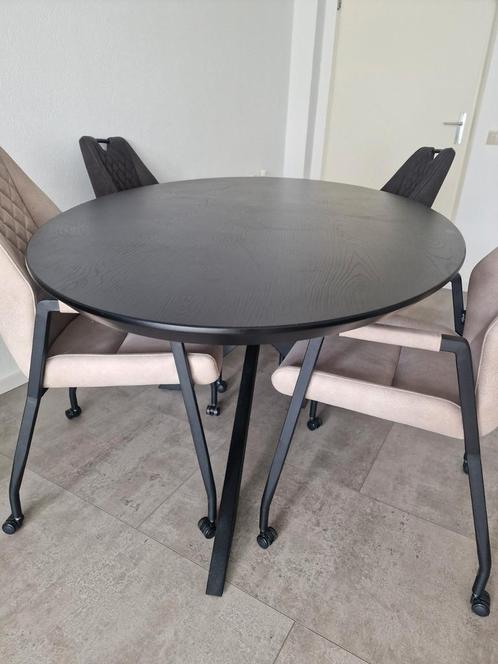 Tafel George 2.20x1.10x76 zwart melamine  HACO, Huis en Inrichting, Tafels | Eettafels, Zo goed als nieuw, 100 tot 150 cm, 200 cm of meer