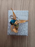 Vintage Gouden Kolibrie Broche - Erfstuk, 4 tot 7 cm, Ophalen of Verzenden, Zo goed als nieuw, Goud