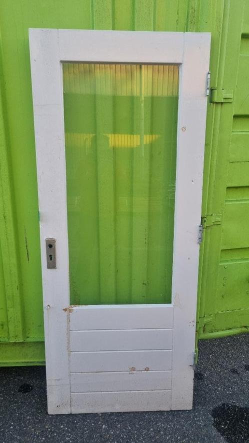 Achterdeur schuurdeur deur hardhout ( 099 ), Doe-het-zelf en Verbouw, Deuren en Horren, Gebruikt, Buitendeur, 200 tot 215 cm, 80 tot 100 cm