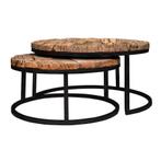Richmond Kensington Salontafel Set Rond Zwart, Huis en Inrichting, Tafels | Salontafels, Ophalen, 50 tot 100 cm, 50 tot 100 cm