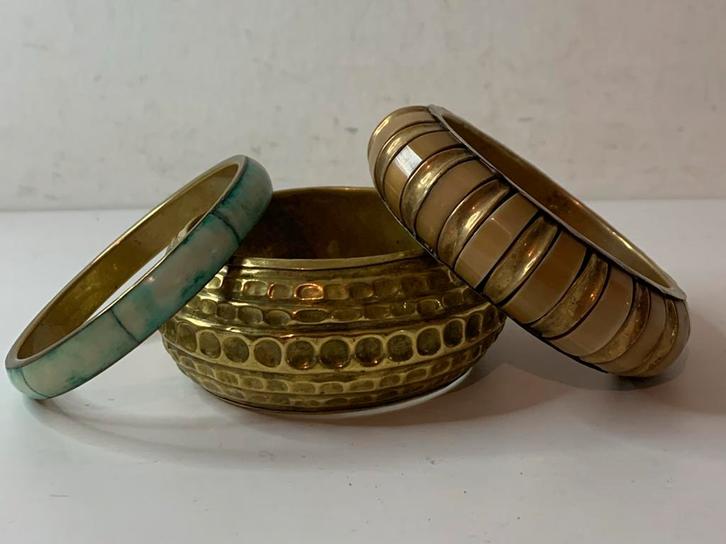 Vintage koperen armbanden,  sixties, Sieraden, Tassen en Uiterlijk, Armbanden, Gebruikt, Overige materialen, Overige kleuren, Verzenden