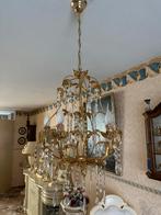 Gouden Lamp met Kristallen - 2 Stuks, Ophalen, Zo goed als nieuw, Metaal