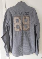 Jack & Jones - mooi overhemd met leuke details - maat L, Blauw, Zo goed als nieuw, JCK&JNS, Halswijdte 39/40 (M)