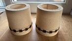 Vintage Lampenkappen Jaren 70 - Bruin/Geel, Gebruikt, Bruin, Rond, Ophalen of Verzenden