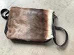Leren schoudertas met huid, Sieraden, Tassen en Uiterlijk, Tassen | Schoudertassen, Bruin, Zo goed als nieuw, Leer, Ophalen