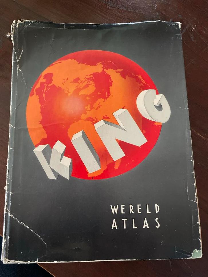 King Wereld Atlas - 1958, Boeken, Atlassen en Landkaarten, Gelezen, Bosatlas, Wereld, 1800 tot 2000, Ophalen of Verzenden