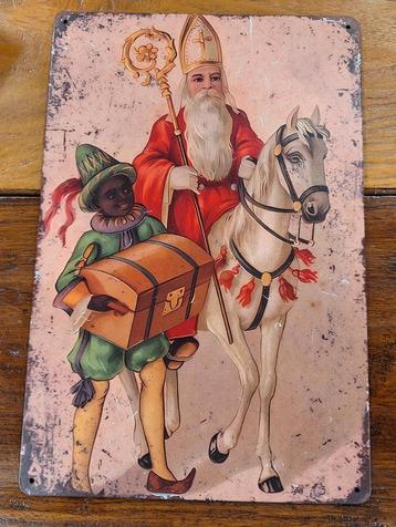 Prachtige grote ijzeren sinterklaas plaat  beschikbaar voor biedingen