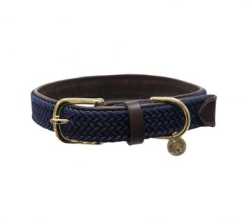 KENTUCKY Gevlochten Halsband Navy M-L Nek 50-60 cm KOOPJE!!! beschikbaar voor biedingen