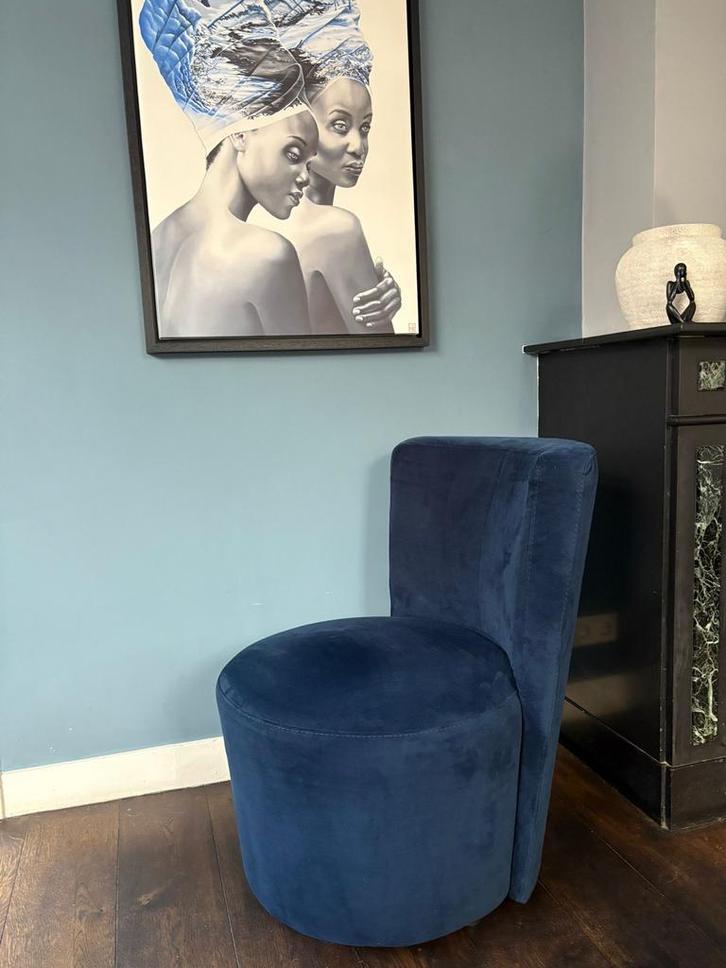 Goossens Fauteuil, Huis en Inrichting, Stoelen, Zo goed als nieuw, Eén, Blauw, Ophalen