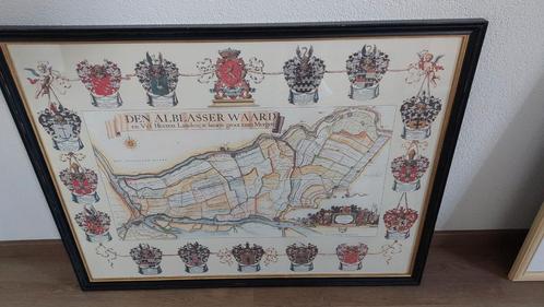 Poster landkaart van de Alblasserwaard en
Vijfheerenlande, Huis en Inrichting, Woonaccessoires | Schilderijen, Tekeningen en Foto's