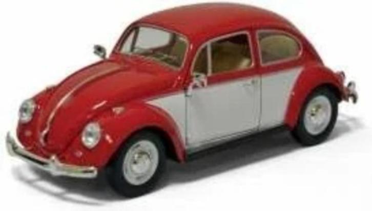 Volkswagen Classic Beetle 1967 Rood-Wit, Hobby en Vrije tijd, Modelauto's | 1:24, Nieuw, Auto, Overige merken, Ophalen of Verzenden