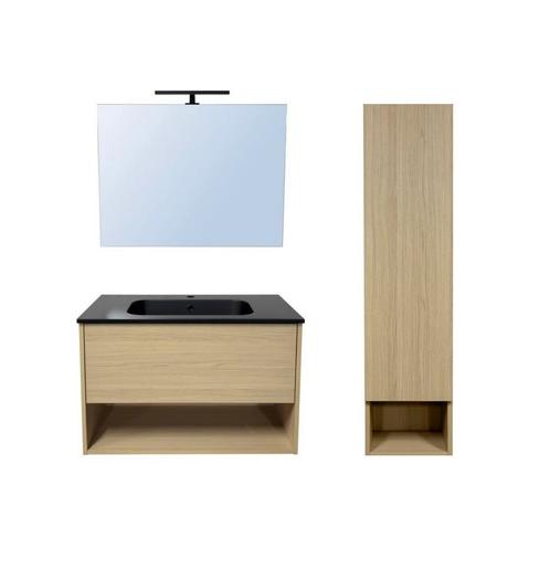 Wastafelset met kraan en kolomkast NIEUW garantie 80cm, Huis en Inrichting, Badkamer | Badkamermeubels, Zo goed als nieuw, Overige typen