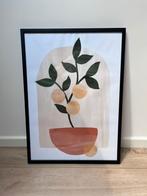 Poster 50x70cm abstracte citroenboom houten lijst zwart, Ophalen, Minder dan 50 cm, Zo goed als nieuw, Minder dan 50 cm