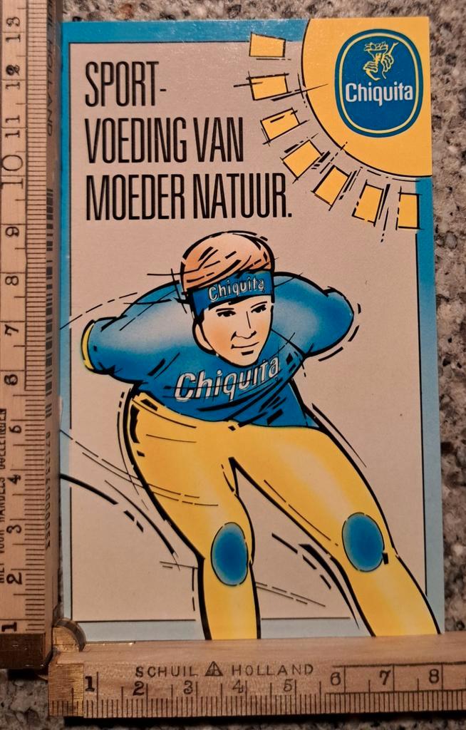 Vintage sticker logo Chiquita bananen sportvoeding, Verzamelen, Stickers, Zo goed als nieuw, Ophalen of Verzenden