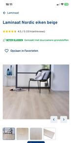Laminaat Beige (Nordic Eiken) 5m2, Ophalen, Overige materialen, 50 tot 150 cm, Nieuw