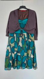 Steps jurk (mt44) + bolero (mt L) groen bruin bruiloft feest, Ophalen of Verzenden, Zo goed als nieuw, Maat 42/44 (L)