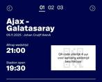 3 tickets Ajax-Galatasaray, vak 424, naast elkaar, Drie personen of meer, Januari