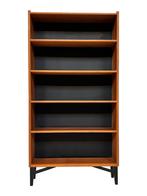 Vintage Teakhouten Boekenkast Deens Design Jaren 60, Met plank(en), Gebruikt, Vintage, 50 tot 100 cm