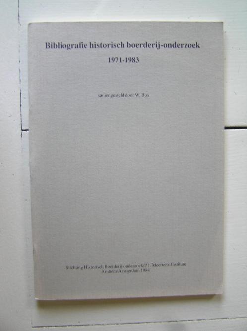 Bibliografie historisch boerderij-oderzoek 1971-1983, Boeken, Geschiedenis | Vaderland, Zo goed als nieuw, Ophalen of Verzenden