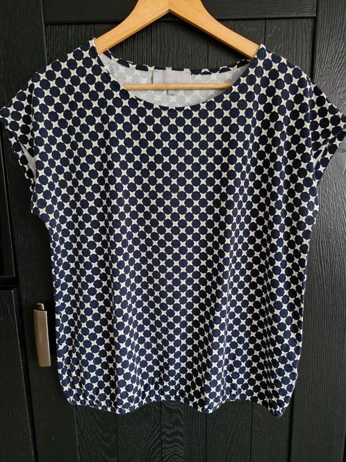 SHIRT TOP ELVIRA 42 XL blauw wit geel grafisch dessin zomer, Kleding | Dames, Tops, Zo goed als nieuw, Maat 42/44 (L), Blauw, Korte mouw