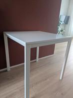 Witte eettafel, Huis en Inrichting, Tafels | Eettafels, Ophalen, Gebruikt, 50 tot 100 cm, Vierkant