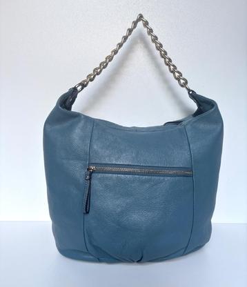 SMAAK Blauw leer hobo schouder tas bag beschikbaar voor biedingen