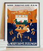 Grote Poster Pullman Express plm trein affiche art deco, Verzenden, Nieuw, Trein, Kaart of Prent
