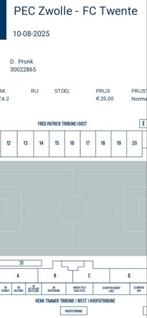 Ticket pex zwolle fc twente, Tickets en Kaartjes, Sport | Voetbal, Eén persoon
