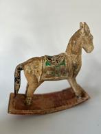 Antiek vintage handgestoken paard, Ophalen of Verzenden