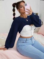 SHEIN: nieuw donkerblauw gebreide trui mt. 50, Kleding | Dames, Grote Maten, Ophalen of Verzenden, Nieuw, Blauw, Trui of Vest