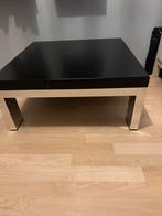 Zwarte salontafel met RVS poten - Chique & Tijdloos, Ophalen, Vierkant, 50 tot 100 cm, Zo goed als nieuw