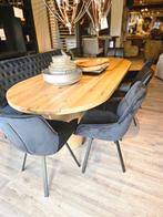 Eiken eettafel rond rechthoekig nú voor €775,-, Ophalen, 100 tot 150 cm, Eikenhout, 200 cm of meer