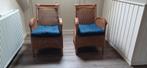 2 Rieten fauteuils, Huis en Inrichting, Fauteuils, Ophalen, Zo goed als nieuw, 50 tot 75 cm, Riet of Rotan