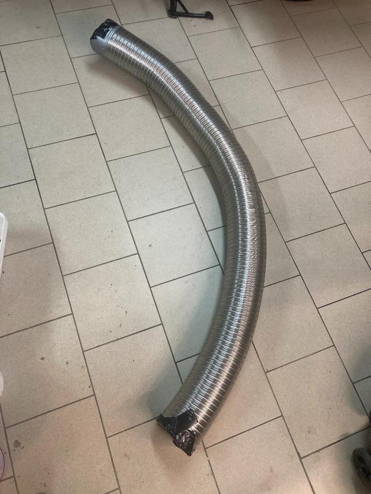 Flexibel dubbelwandig rookkanaal, dia.150mm, lengte 200cm, Doe-het-zelf en Verbouw, Buizen en Afvoer, Zo goed als nieuw, Overige typen