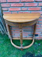 Mooi half rond tafeltje massief hout, Ophalen of Verzenden, Rond, Minder dan 55 cm