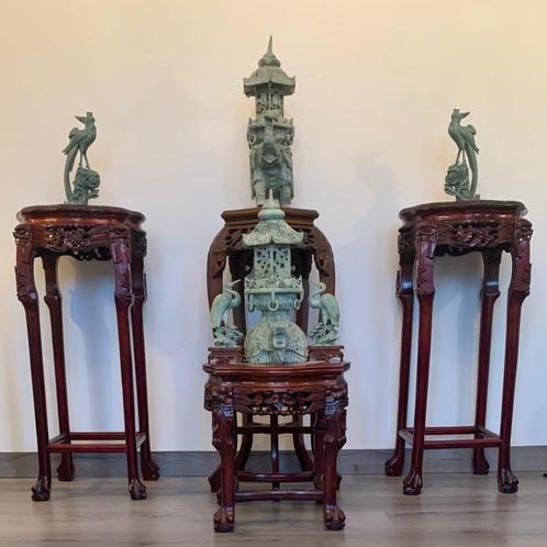 AWSOME VINTAGES IN JADE SERPENTINE COLLECTION, Antiek en Kunst, Kunst | Beelden en Houtsnijwerken, Ophalen