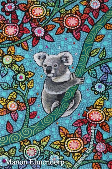 Handgeschilderd Schilderijtje Koala Nieuw 15 x 10 cm beschikbaar voor biedingen