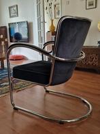 Originele Gispen 412 fauteuils 2x zwarte ribstof, Ophalen