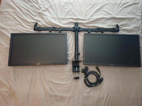 2x Acer KG241(Q) beeldschermen incl. monitorarm, Computers en Software, Monitoren, Zo goed als nieuw, 151 t/m 200 Hz, DisplayPort