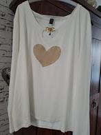 SHEILAY Witte Top met Gouden Hart - Maat 3XL, Kleding | Dames, T-shirts, Wit, Maat 46/48 (XL) of groter, Nieuw, Ophalen of Verzenden