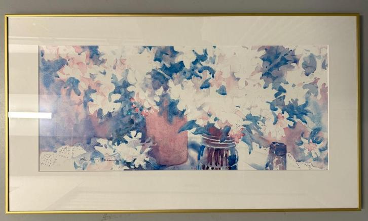 Ingelijste poster Apple Blossom - Rose Ann Peterson, Verzamelen, Posters, Zo goed als nieuw, Dier of Natuur, A1 t/m A3, Rechthoekig Liggend