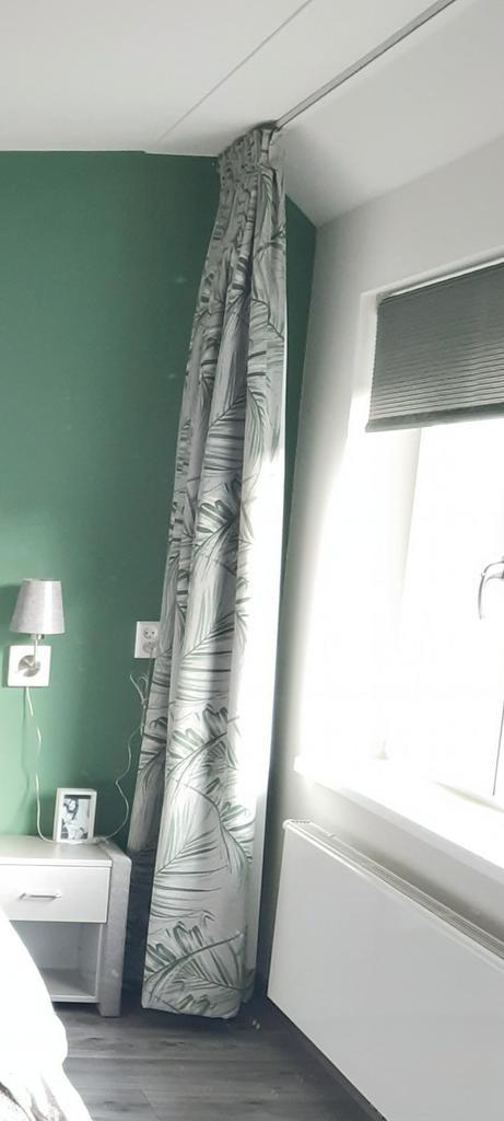 Verduisterend gordijn grijs/groen (David), Leen Bakker, Huis en Inrichting, Stoffering | Gordijnen en Lamellen, Zo goed als nieuw