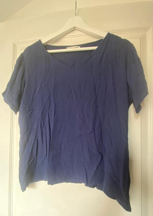 T-shirt donkerblauw – Natura, maat 2XL – €4, Kleding | Dames, T-shirts, Zo goed als nieuw, Maat 46/48 (XL) of groter, Blauw, Korte mouw