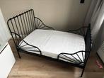 Minnen IKEA Bed + Matras, Huis en Inrichting, Ophalen, Eenpersoons, Zwart, 80 cm