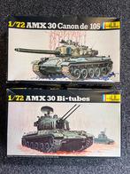 Heller - 2x Militaire Tanks - AMX-30 - schaal 1:72 (~1980), Hobby en Vrije tijd, Modelbouw | Auto's en Voertuigen, Nieuw, 1:50 of kleiner