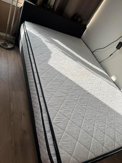 Twijfelaar Bed 120x200, Huis en Inrichting, Slaapkamer | Bedden, Gebruikt, Twijfelaar, 120 cm, 200 cm, Stof, Zwart, Ophalen