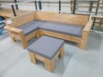 Showroom opruimen hoekbank Lariks met kussens, Ophalen, Zo goed als nieuw, Hout, Loungeset