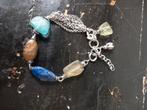 Armband met o.a. oude Romeins glazen stenen, Ophalen of Verzenden, Zo goed als nieuw, Blauw, Overige materialen