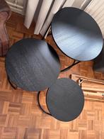 Zwarte Bijzettafels - Set van 3, Minder dan 45 cm, Minder dan 55 cm, Gebruikt, Rond