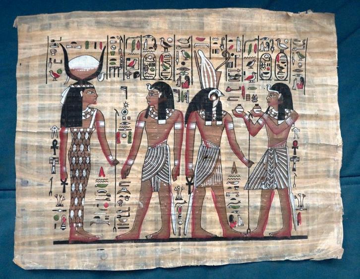 Egyptische tekening op papyrus (incl.verz.kosten), Antiek en Kunst, Kunst | Niet-Westerse kunst, Verzenden